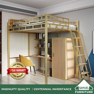 SAMUEL Loft Bed Frame Iron Bed Apartment Loft Bed Small Apartment Loft Bed Modern Iron Composite Bed