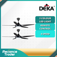 DEKA 56" CEILING FAN WITH 3 COLOUR LED LIGHT / REMOTE CONTROL DR20L