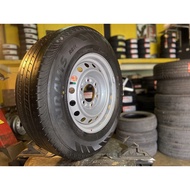 (การขายส่ง) ยางมือสองป้ายแดงถอดศูนย์ Bridgestone Duravis R611 21570R15 สภาพ 99 ยางปี 21 ปีล่าสุดเส้นสีครบใหม่กริบ