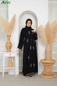 [Exclusive Aidiladha 2022] Alfaro Abaya Dubai Jubah Hitam Bermanik Corak Beads