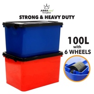Abbaware Litre /Kotak Simpanan dengan roda/Storage with wheels/ Bekas /Storage container