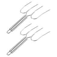 ❤♚❤ 2Pcs Turkey Forks Fork in The Road Ham Bbq Barbecue Fork Meat Fork Turkey Lifter Meat Claws Stainless Steel Roast Ham Fork