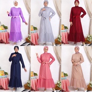 Gamis HALWA Tile Polkadot Maxi Dres Lebaran Long Dress Busana Muslim TERMURAH !!!