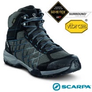 【義大利 SCARPA】男新款 Hydrogen Hike GORE-TEX 多功能防水透氣高筒登山健行鞋.登山鞋(Vibram黃金大底)/63335 深灰/湖水藍