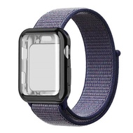 สายรัดนาฬิกาข้อมืออัจฉริยะพร้อมปกป้องหน้าจอกรอบเข้ากันได้กับสายคาด APPLE WATCH 38 มม.40 มม.42 มม.44 มม., ไนลอนสายยืดกีฬาและเคส TPU สำหรับ Apple นาฬิกา Series 5/4/3 สายรัดข้อมือ
