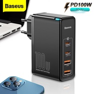 Baseus 100W GaN USB Charger Dual usb type-c PD 4.0 QC 3.0 Fast Charging For iPhone 12 12mini Pro Max 11 Samsung S21Wall Charger Traval Charger For MacBook Pro Laptop ipad