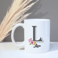 Creative Personalised Name Flower Ceramic Mug Coffee Mug Birthday Gift Anniversary Christmas Ornament