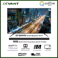 DEVANT 50-inch 50QUHV04 Smart Quantum 4K TV with Free Soundbar and Wall Bracket - Pre-loaded with Netflix, YouTube and Anyview Cast App with