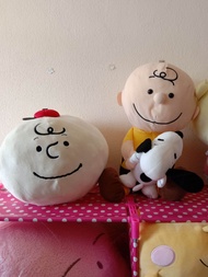 Pillow Charlie Brown Snoopy marshmallow- Bundle Preloved with Original Tag Softtoys