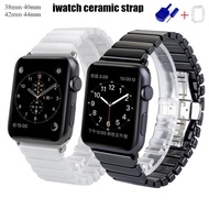 Ceramic Strap for Apple Watch Band 44 mm 40mm i watch band 42mm 38mm Luxury Stainless steel buckle bracelet Apple watch 5 4 3 2 1
