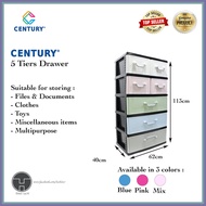 CENTURY 5 Tier Plastic Drawer / Cabinet / Storage Cabinet B9350
