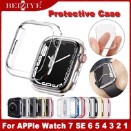New case TPU Screen Protective for apple watch 7 SE 6 5 4 3 2 1 41mm 45mm 40mm 44mm 38mm 42mm Screen protector case silicone soft Clear Cover For Apple watch series 7 6 5 4 3 2 1 SE Smart Watch Acceccories