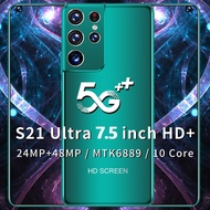 Sansumg Galxay S21 Ultra โทรศัพท์มือถือ โทรศัพท์ถูกๆ 7.5นิ้ว 5G phone 512GB / S21Ultramini 128GB 5.5 inch หน่วยความจำแฟลชแบบเต็มหน้าจอรองรับลายนิ้วมือสมาร์ทโฟน
