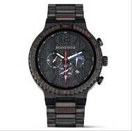 男士木製手錶（C20-2黑色 錶盤直徑50mm 石英機芯）#N02_020_234