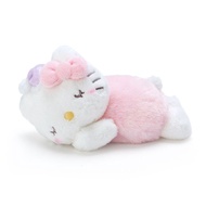 Sanrio 造型絨毛玩偶附熱敷袋S 暖暖包玩偶 拍照玩偶 HELLO KITTY 趴姿 粉白