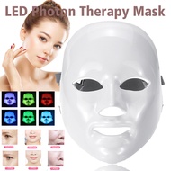 7 Color Light Photon LED Face Mask Rejuvenation Skin Facial Therapy - White AU Plug