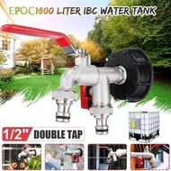 EPOCH 1Pc Tank Connector Rainwater Water Tap IBC Adapter Double Connector 1000 Liter Connection Tools Water Connector Home Garden Fuel Tank Tank Adapter