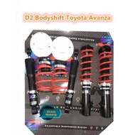 New high low bodyshift D2 Racing adjustable SERVICEABLE absorber Toyota Avanza