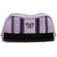 【ANNA SUI 安娜蘇】奢華蝴蝶蕾絲化妝包(紫色)