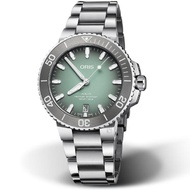【ORIS 豪利時】Aquis時間之海300米潛水錶(73377324137-0782105PEB 薄荷灰)