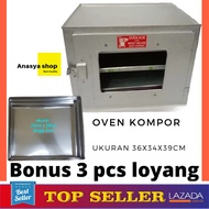 OVEN MINI TANGKRING 3 SUSUN/ OVEN KOMPOR/ OVEN MURAH + bonus 3 pcs loyang oven