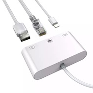 3 In1สำหรับ/iPad Lightning To Ethernet RJ45 LAN 1000Mbps USB Lightning Converter OTG USB Reader