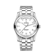 【TITONI 梅花錶】新空中霸王系列 93808 S-617 白面/鋼帶 39mm(93808 S-617)