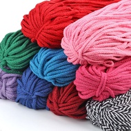 85m DIY Handmade 5mm Macrame Rustic Rope Colorful Cotton Twisted Cord String Craft Drawstring
