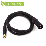 BENEVO 1.5米 RCA公頭轉XLR(Cannon接頭)公頭 非平衡式音訊連接線