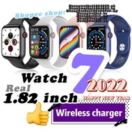 【watch7】Smart Watch 1.82 inch  2022 Men Women  Bluetooth Call Custom Dial Sleep Monitor Women Smartwatch Better Than Dt100 W46 HW16 iwo13 pro ht99 blackdto