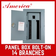 America Panel Box 14 branches Bolt On 2 Pole Circuit Breaker Panel Board Panelboard Box for 15 20 30 40 50 60 70 100 amp amp amps ampere set TQC Bolt-On 2Pole 2P branch holes br not royu nema koten himel ge omni