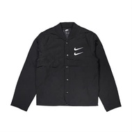 Nike 外套 NSW Swoosh Jacket 男款 運動休閒 拒水 防潑水 壓線 雙勾 穿搭 黑 白 DM1247-010 DM1247-010