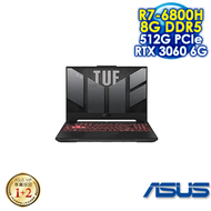 ASUS TUF GAMING A15 FA507RM-0021B6800H 御鐵灰 (15.6 FHD 144HZ IPS/AMD R7-6800H/8G DDR5-4800/PCIE 512G SSD/NVIDIA RTX 3060 6G GDDR6/WIN 11)