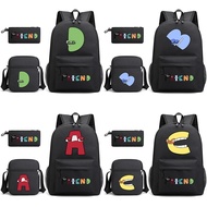 Haoyuan Letter A B C D Alphabet Lore 3IN1 Bag Suit Backpack Shoulder Bag Pencil Case School Gift For Kids Large Capacity