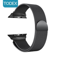 Todex 44 มม.มิลานห่วงสร้อยข้อมือสายสแตนเลสสำหรับ Apple Watch Series 5 4 สายนาฬิกาข้อมือ