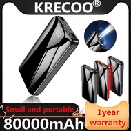 KRECOO® Mini 80000mAh high-capacity mobile power bank ultra-thin compact portable backup battery2USB