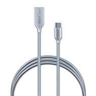 Micro USB 轉 USB 2.0 流光系列鋅合金傳輸充電線(1M)