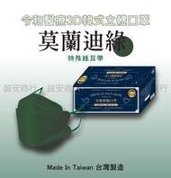 限時買一送一⚡️(贈送醫療平面50入)韓式3D立體魚型KF94令和醫療口罩 - 莫蘭迪綠色口罩 30入/盒裝(成人口罩)