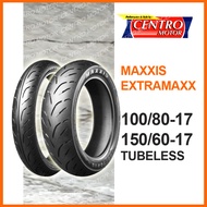 MAXXIS EXTRAMAXX 100/80+150/60 RING 17. 2PC BAN TUBELESS COCOK UNTUK BAN NINJA250/R15NEW/GSX