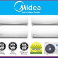 Midea AEPro 5 Ticks System 4 Air Conditioner Air Con Aircon for 2 bedroom &amp; 1 master &amp; 1 living room + NEW Installation