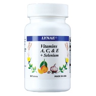 LYNAE Vitamin A,C,E + Selenium Vitamin USA ไลเน่ วิตามิน เอ ซี อี ผสมซีลีเนียม ยีสต์ เหมาะสำหรับผู้มีปัญหาต้อกระจก ช่วยเรื่องภูมิแพ้ 50 เม็ด