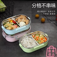 簡約304不銹鋼便當盒保溫袋飯盒帶蓋分格餐盒