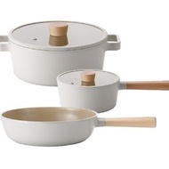 NEOFLAM FIKA系列鑄造3鍋組 (雙耳湯鍋+單柄湯鍋+炒鍋)