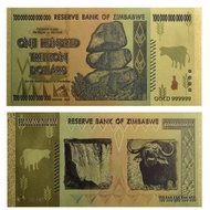 Zimbabwe Gold Foil 100 000 000 000 000 Dollar Souvenir Per 1 Pcs