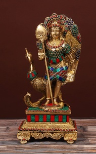 Lord Kartikeya Statue - Brass Murugan Swamy Sculpture - Kumara Swamy Idol - God Karthikeya Deity - Shanmukha Murti - Lord with Peacock