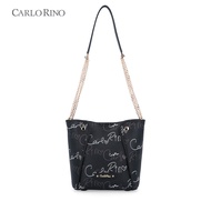 Carlo Rino Black Calligraphy Monogram Sling Bag