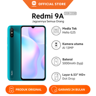 Xiaomi Redmi 9A (2GB + 32GB) Smartphone Layar DotDrop 6.53" HD+, Baterai 5000mAh 34 Hari Standby, Prosesor Helio G25, 13MP AI