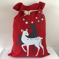 Christmas Bag Elk Drawstring Canvas Candy Gift Bag