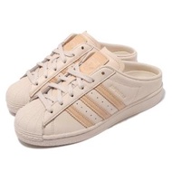 【adidas 愛迪達】休閒鞋 Superstar Mule 女鞋 愛迪達 貝殼頭 半包拖鞋 套腳 穿搭 米白(G58357)