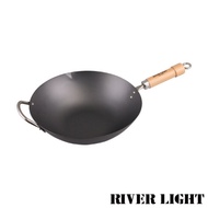 日本製 極KIWAME 超鐵深型北京鍋33cm-原木柄
